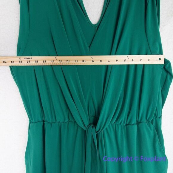New! Eloquii Tie Front Knit‎ Jumpsuit green, plus size 20 - Picture 13 of 16